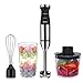 Produktbild 4-in-1 Stabmixerset, Deeya Edelstahl Stabmixer mit intelligentem Geschwindigkeitskontroller, 600W Hand-held Pürierstab mit Schneebesen, 700ml Behälter, Becher, Schwarz