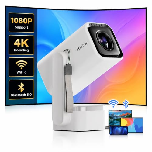 Image of XElectron Techno Android 14 Smart Home Theater Movie HD Projector, 1080P & 4K Support, Inbuilt Speaker, Rotatable, Electric Focus, Auto & 4D Keystone with Built-in Apps, WiFi & BT, Screen Mirroring