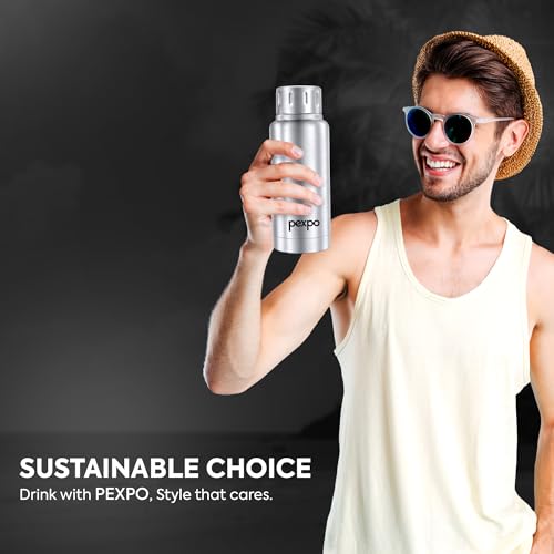 Image of Go24 pexpo Cameo Pro ISI Certified Stainless Steel Vacuum Insulated Flask - 300ml | Double Wall Hot & Cold Upto 5-6 Hours | Office, School, Gym, & Travelling | Men, Women & Kids