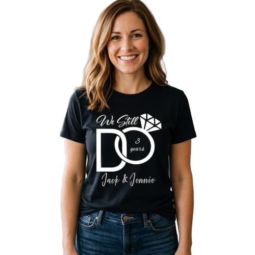 Image of Anniversary Matching Shirts, for Couple, Heart Design T-Shirt Set, Wedding Present, Honeymoon Outfit