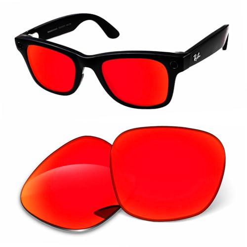 1.6mm �����p�����Y RayBan Meta Wayfarer (Gen 2) RW4012 50mm �X�}�[�g�O���X�Ή� ���h�~ �ȒP�t�B�b�g, �I�����W���b�h�~���[�B, One Size