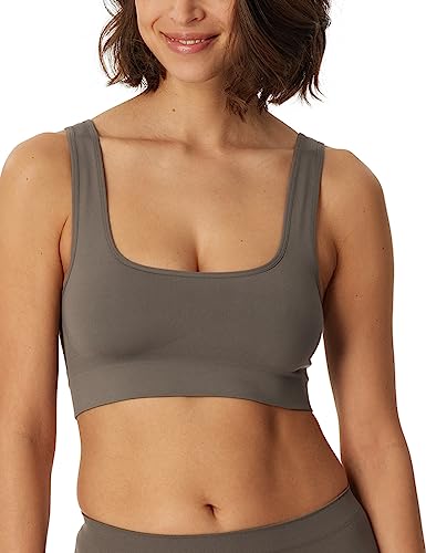 Schiesser Damen Bustier ohne Pads-Seamless Matt Sport-BH, Taupe, normal