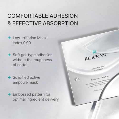 Image of REJURAN Ampoule Infused Lifting Mask, DOT c-PDRN Hydrogel, 4 Count