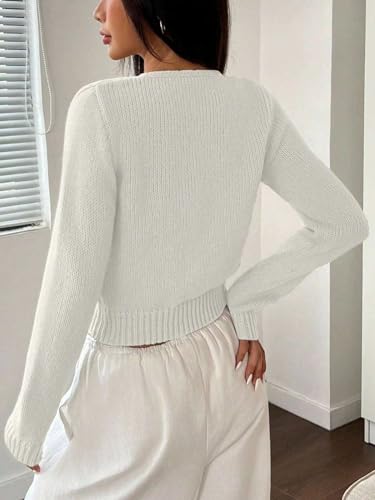 Wolddress Women's Casual Sweater Fashion Casual Front Tie Long Sleeve Tops Cardigans2