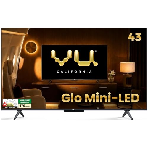 Image of Vu California 108cm (43 inches) Glo MiniLED Google 4K TV VUGLOMINILED 2026 | 600Nits HDR Brightness QLED Picture I 2xSpeaker+2xWoofer 50W VuFX Sound