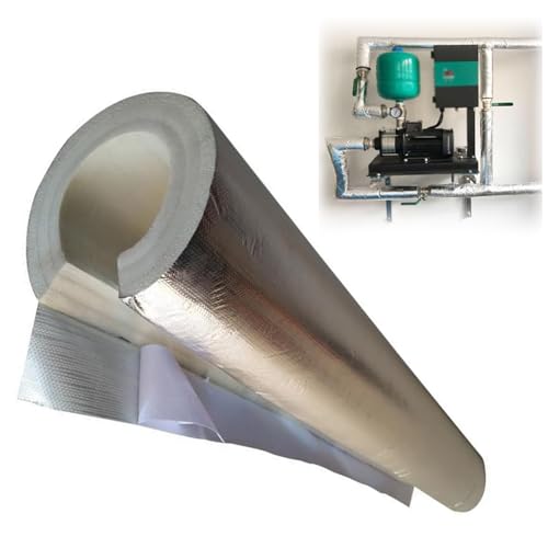 100cm Isolation Tuyaux Tubes En Mousse, Manchon D'isolation En Aluminium Auto-adhésive Antigel/Ignifuge Pour Tuyau D'eau De Chauffage(114.0mm*30mm*1.0m)