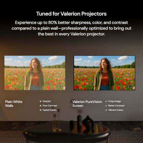 Image of AWOL Valerion 100 inch PureVision Fixed Frame Projector Screen, Laser Speckle Reduction, PET Matte Screen, 4K /8K UHD Ready, True Color with 1.0 Gain, 170 Wide Viewing Angle, Long Throw & UST Compatible