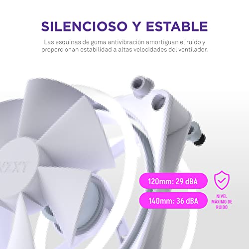Miniatura 7 de NZXT F120 RGB Duo - Ventilador RGB de doble cara de 120 mm - 20 LEDs direccionables individualmente - Flujo de aire equilibrado y presión estática - Rodamiento dinámico de fluidos - Blanco