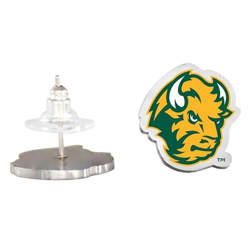 Post Earrings by Fan Frenzy Gifts | University Logo Earrings for Women & Men with Stainless Steel Posts | Officially Licensed Sports Fan Merchandise, (North Dakota State University)