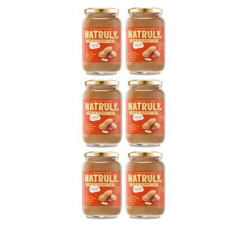 NATRULY Crema de Cacahuete Sin Azúcar, Vegana, Sin Gluten, Sin Lactosa, 100% Cacahuete Natural (Pack 6x500g)