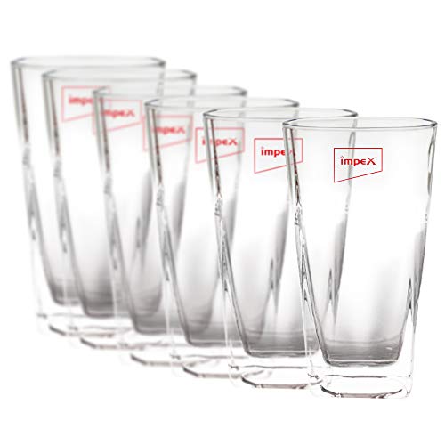 Impex CLAIR-210 Juice/Water Glassware Set (Set of 6 Glasses 210 ml,Transparent)