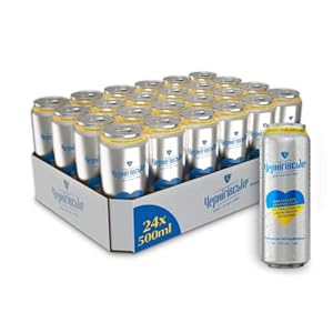 Chernigivske Premium Lagerbier aus der Ukraine, EINWEG (24 x 0.5 l Dose), Gesamter Gewinn wird an ukrainische…