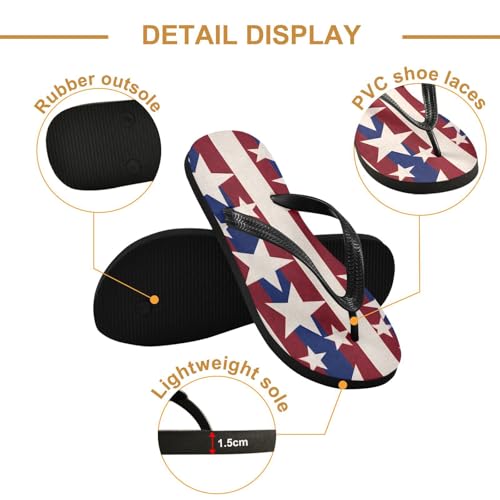 White Stars Red Blue Stripes Flip Flop Beach Summer Casual Sandal for Women & Men Shower Shoes 208620102