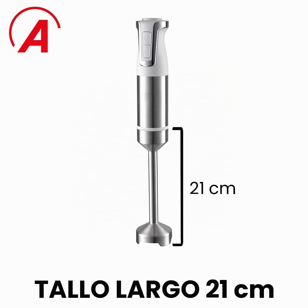 ARDES ARSET01 TRINITY Batidora de Inmersión 3 en 1 Minipimer de Inmersión Picadora y Batidora con Motor Profesional Mixer con Brazo de 21 m 4 Cuchillas de Acero INOX Batidora de 2 Velocidades