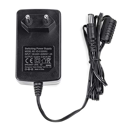 DEATTI - Adaptador de Corriente CC 12 V, 2 A, Transformador con Enchufe Europeo Cover