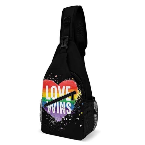 Sac à dos de voyage arc-en-ciel LGBT en polyester robuste avec fermeture zippée