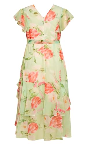 Image of City Chic Women's Plus Size Maxi Dress - Flirty Tier Print