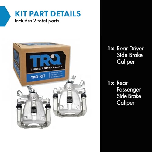 Image of TRQ Rear Brake Caliper Set Zinc Coated Brackets Hardware Compatible with 2009-2013 Mini Cooper
