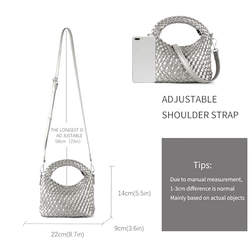 Image of Maydear Woven Purse for Women, Small Top Handle Handbag with Detachable Shoulder Strap, Crossbody Bag
