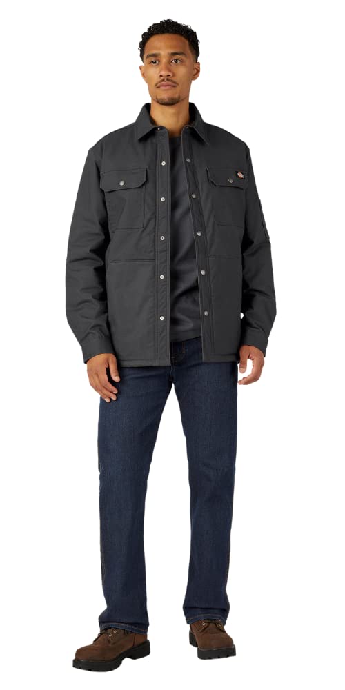 Dickies Men's Black - Outerwear For Flex Duck Shirt Jacket, Water Repelling Technology, 3XL