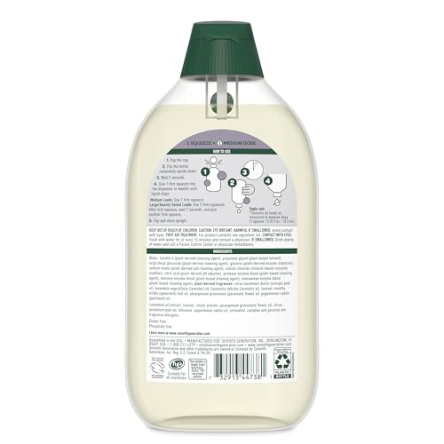 Image of Seventh Generation Laundry Detergent, Ultra Concentrated EasyDose, Fresh Lavender, 23 Ounce, 2 Pack (132 Loads)