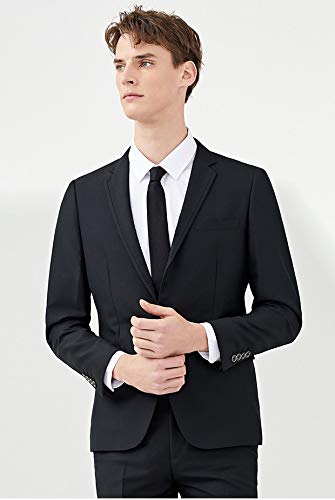 Ausky Pre-Tied Adjustable Zipper Skinny Necktie,2.35'' Clip On Slim Solid Black Ties For Men Or Boys (6Cm) #TOP1