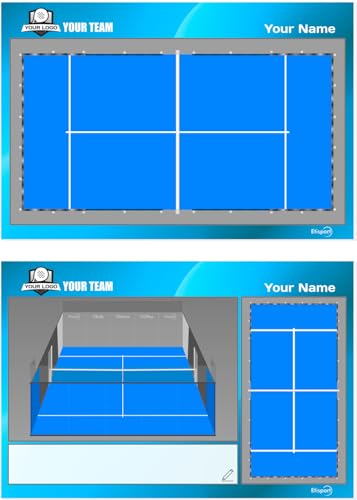 Padel Taktiktafel für Trainer. Personalisiert mit Name, Logo oder Verein. Trocken abwischbar. 30,5 x 20,5 cm