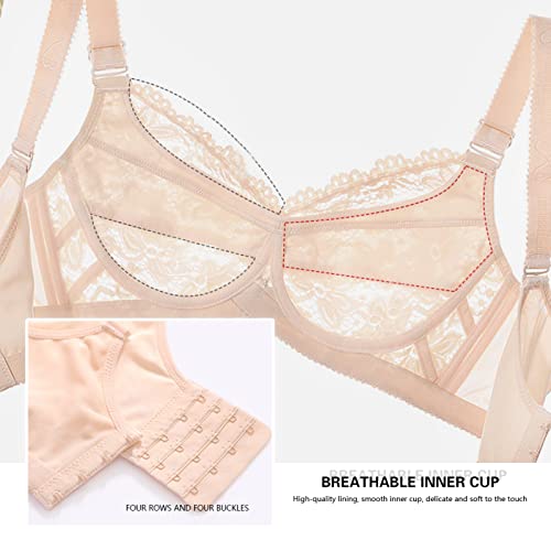 Necalisi Volledige Dekking BH Transparante Lingerie Vrouwen Kant Gewatteerde Bralette Draadloze Plus Size Longline BH Laag Cut BH - Image 7