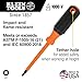 Klein Tools 6844INS Insulated Screwdriver, 1000V #2 Square Tip Screwdriver with 4-Inch Shank, Tip-Ident, Cushion-Grip Handle