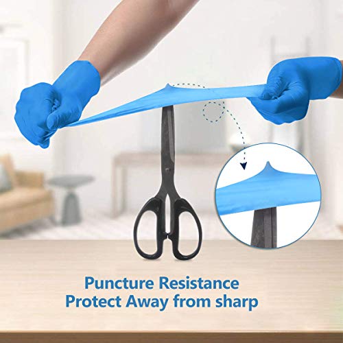 Nitrile Gloves,Hizek 100pcs Disposable Gloves,Latex Free,Powder Free Nitrile Exam Gloves,Cleaning Glove for Home Use,Blue,Large - Thumbnail 3