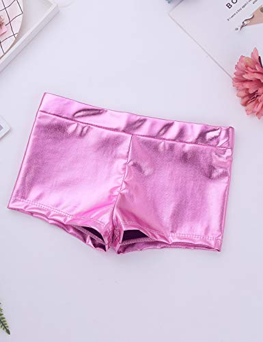 Agoky Kids Girls' Top and Booty Shorts Ballet Dance Gymnastics Sports Leotard or Swimwear Swimming Costumes Pink Crop Top 13-14