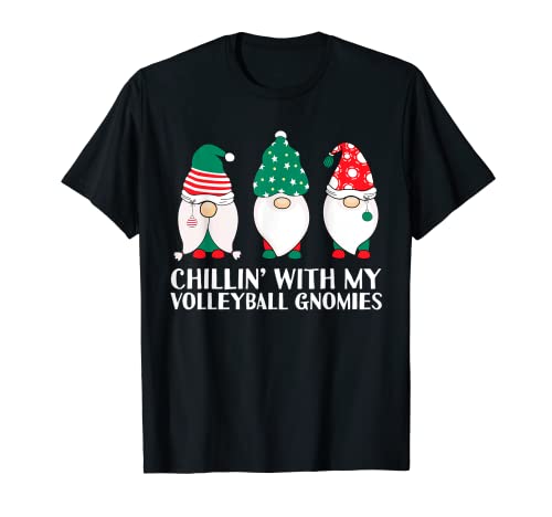 Chilling With My Volleyball Gnomies Funny Gnome Pun Christmas PJs Camiseta