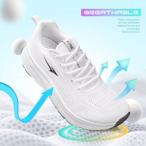 Image of KDN Men's Wide Toe Box Shoes Cushioned Road Running Shoes Non Slip Mens Walking Sneakers for Wide Feet Comfortable Athletic Gym Workout Shoes Wide Width