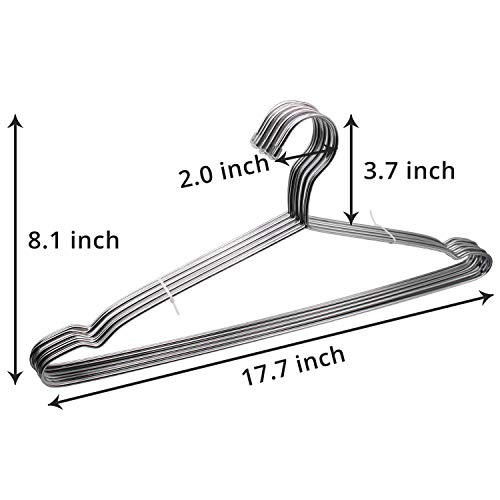 Metluck 40 Pack Clothes Hangers Stainless Steel Strong Wire Metal Hangers Coat Hangers Standard Suit Hangers, Great For Daily Use -17.7 Inch, Silver #TOP1