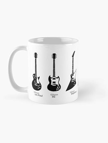 Amazon Co Jp 簡素な雑貨屋 ギター おしゃれ セラミック マグカップ 330ml ホーム キッチン