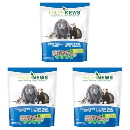 Image of Fresh News Recycled Paper Small Animal Litter Bedding, 10 Liters, Packaging May Vary (Pack of 3)