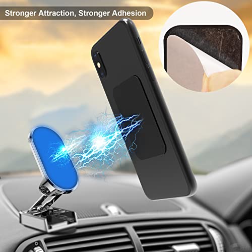 Rouclo 4 stuks metalen platen, metalen plaatjes, zelfklevende set met 3M-lijm voor magneet, mobiele telefoonhouder voor auto, zeer dunne metalen platen voor mobiele telefoon en tablet, zwart - Afbeelding 7