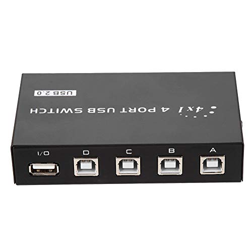 Printer Sharing Switch,2/4 Port USB 2.0 Computer Peripheral Switcher Adapter Box Hub for Windows 98/Me/2000/XP,Splitter for PC Printer/Scanner/Plotter(4 Port)