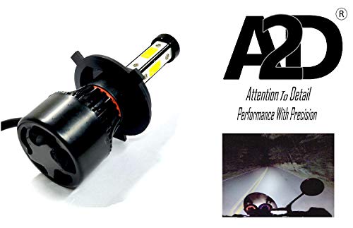 Image of A2D? 2352. 12V / 36W 4C-Sided Led Full Cobe H4 /HS1 Bright Bike LED Headlight Replacement Bulb High-Low Beam 6000K White compatible with Bajaj Platina 100