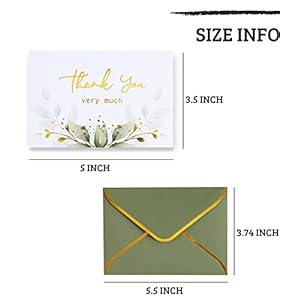Winoodesign100pkluxuriousgoldthankyoucardswithenvelopesbulksagegreen5x35inchesweddingthankyounotesbabyshowergreenerybridalshowersmallbusiness Urban Country Home Decor Winoo design 100 pk luxurious gold thank you cards with envelopes bulk sage green 5Γ35 inches wedding thank you notes baby shower greenery bridal shower small business urban country home decor
