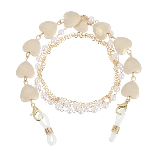 Image of uxcell Beads Eyeglass Chain, Pearl Glasses Strap Eyewear Retainer Chain Around Neck Sunglass Holder for Girls Women