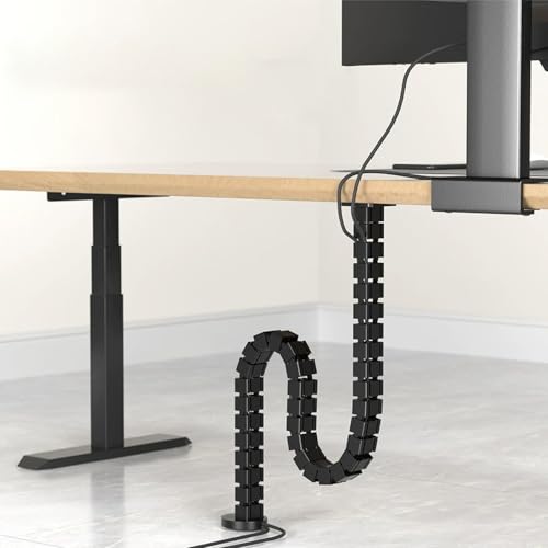 Kit de gestión de cables para escritorio, 130 cm, organizador de