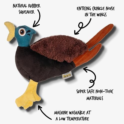 PetLove Hunt n Squeak Pheasant, Plush Dog Puppy Toy with Natural Rubber Bio-Degradable Squeaker, and Crinkle Paper Sound - Image 2