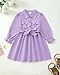 Girls Fall Dresses Toddler Purple Long Sleeve Dress Button Up Casual Playwear Outfits Kids Fashion Gifts Set Winter 5t 6t Girls Clothes