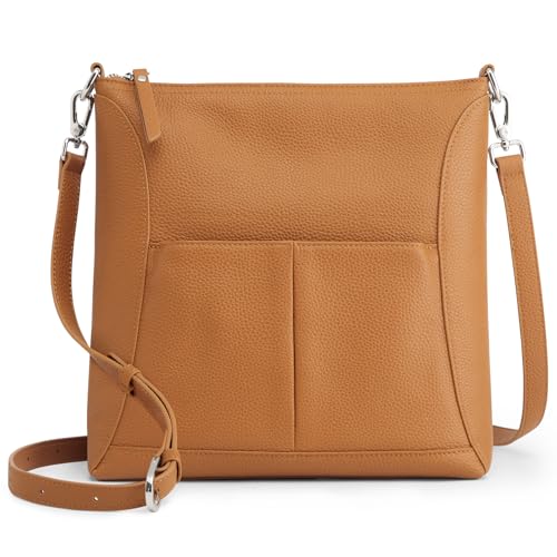 S-ZONE Leather Crossbody Bags for Women RFID Blocking Travel Purse Designer Shoulder Handbags...