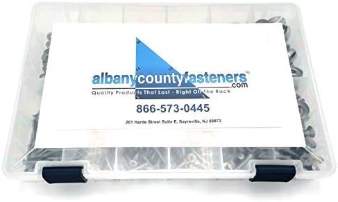 Stainless Steel Phillips Flat Head Sheet Metal Screw Kit with Countersunk Finishing Cup Washers - 601 Pieces