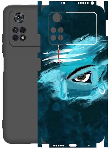 Image of AtOdds - Full Body Back Screen Guard Protector Film - Lamination Wrap Skin Sticker Compatible with Poco M4 PRO (4G) | Scratchproof Matte Finish (Mahadev)