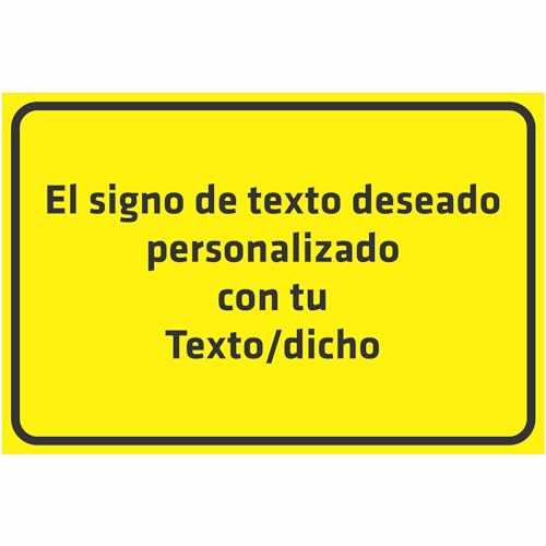 Indigos UG - Placa de aluminio en 8 tamaños, con texto y texto personalizado, para garaje, aparcamiento, empresa, escuela, hotel o cochera
