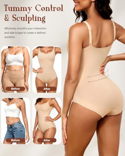 Image of Shapewear Bodysuits For Women Seamless Tummy Control Body Suit