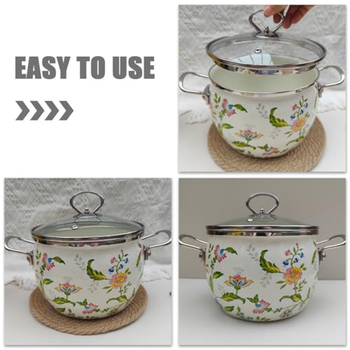 Marmite en émail robuste supérieure casserole multifonctionnelle durable - 8